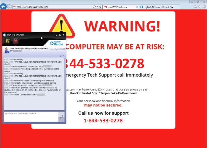 3 Minutes Tips to Remove 1-844-533-0278 Fake Security Pop Up Virus